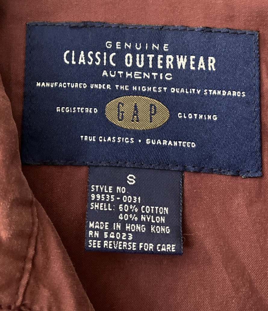 Gap Womans Jacket Top Burgundy Solid Small Cotton… - image 3