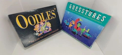 90s Party Game Bundle Guessture Oodles Family Fun Milton Bradley Vintage Lot