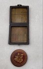 Vintage Chinese Red Decorative Round Drink Coaster Set With Wooden Box — photo 3