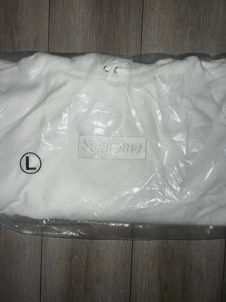 Sudadera con capucha blanca Supreme Box Logo FW23 talla grande Foto 3 de 4