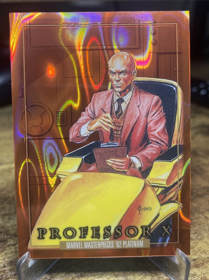 Professor X - 2024 Upper Deck Marvel Masterpieces '92 #66 Orange Lava /25 - Image 2 of 4