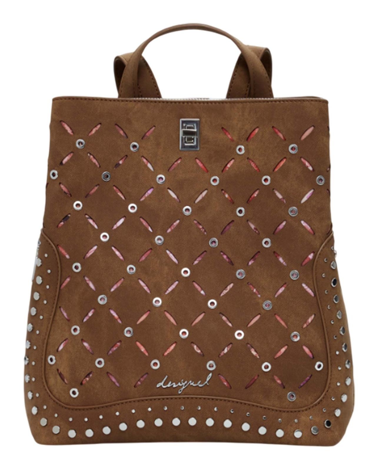 Desigual leisure backpack Yankee Metal Patch Sumy Mini Backpack Camel brown - Image 2