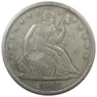 1868-S Seated Liberty Half Dollar AU+ ALMOST UNC Details Cleaned A2784