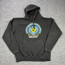 Sudadera con Capucha Six Flags GCPD Para Hombres L Pullover Negro Gotham City Departamento de Policía Gorra