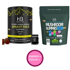 Himalayan Shilajit GOLD Gummies, 3000 mg + 8 in 1 Mushroom Gummies Complex Lions