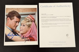 Larry Hagman Barbara Eden Signed 8x10 Photo AS COA Autographed Picture