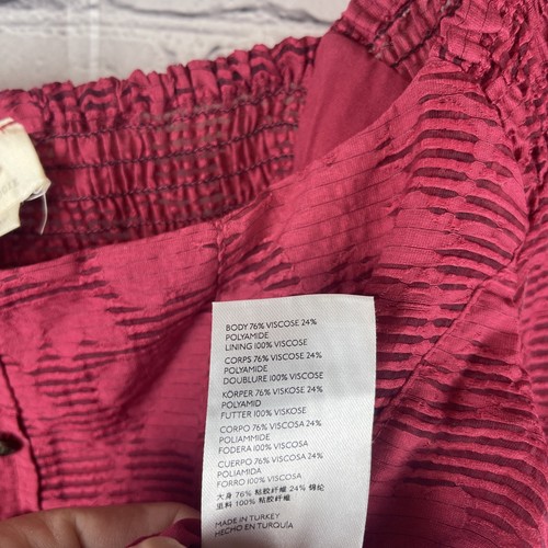 Anthropologie Top Blouse Women’s XS Romantic Red Puff Sleeve Floral Smocked Back - Picture 6 of 10