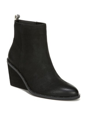 DR SCHOLLS ORIGINAL COLLECTION Womens Black Be Free Almond Wedge Booties 9.5 M