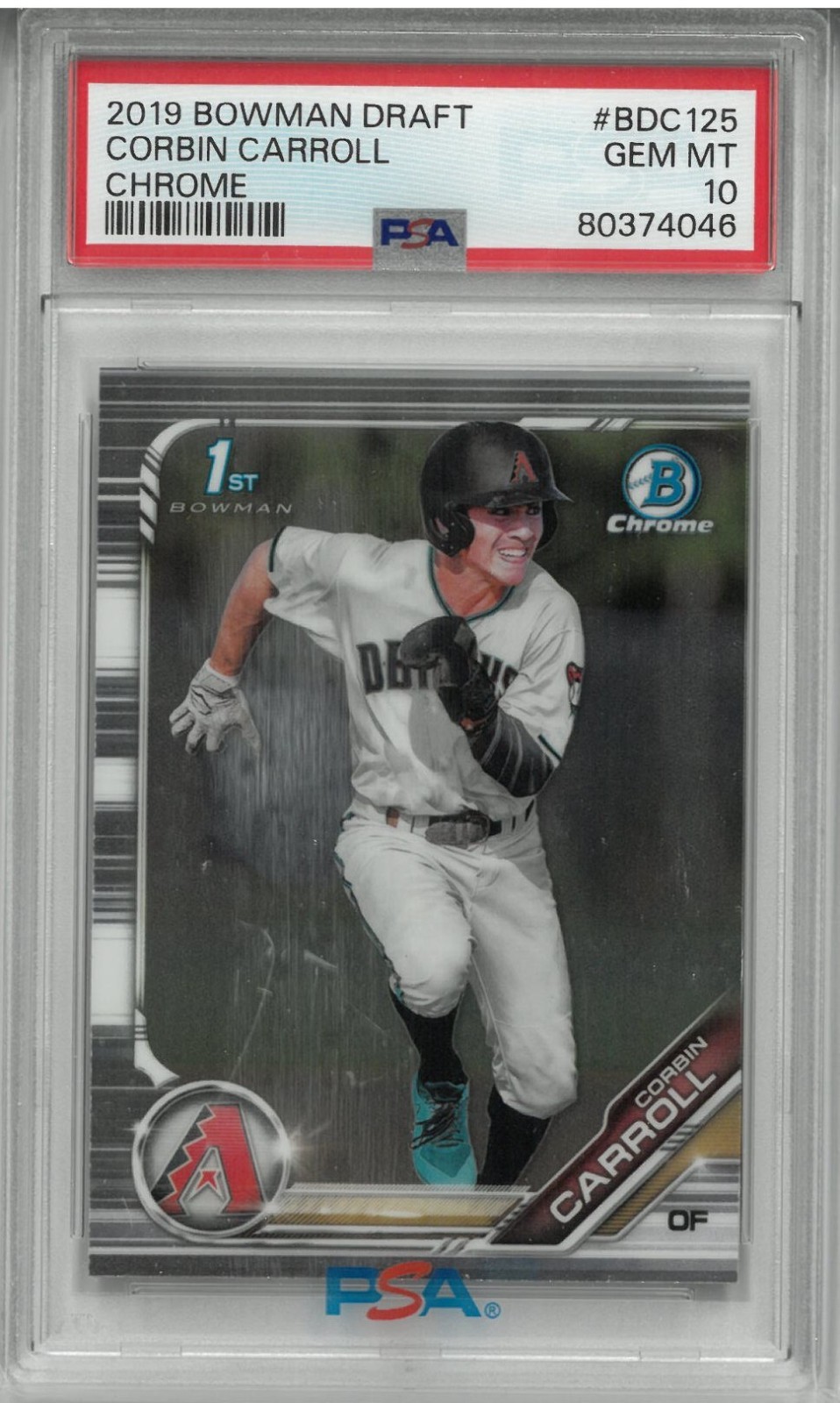 2019 Bowman Chrome Draft Corbin Carroll PSA 10 BDC125