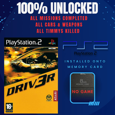 Driv3r Driver 3 PS2 Speicherkarte entsperrt 100% fertig speichert alle Autos