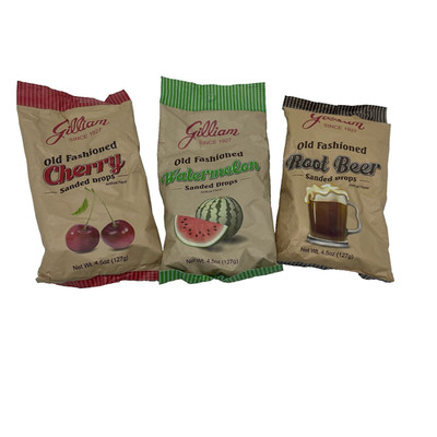 Gilliam Old Fashioned Candy Sanded Drops Variety Flavors 3 Packs 4.5 Oz BB 03/24