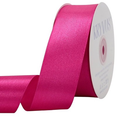 Rose Red Satin Ribbon 1-1/2 Inch x 50 Yards Single Face Polyester Gift Wrap