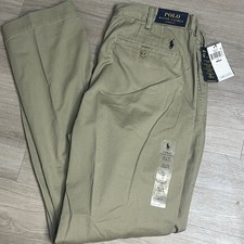 POLO RALPH LAUREN Men's Classic-Fit Flat Front Chino Khaki Pants W36L34