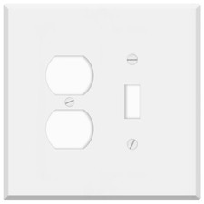 Oversized White Metal Outlet Covers, 2 Gang with Toggle/Duplex Receptacle...