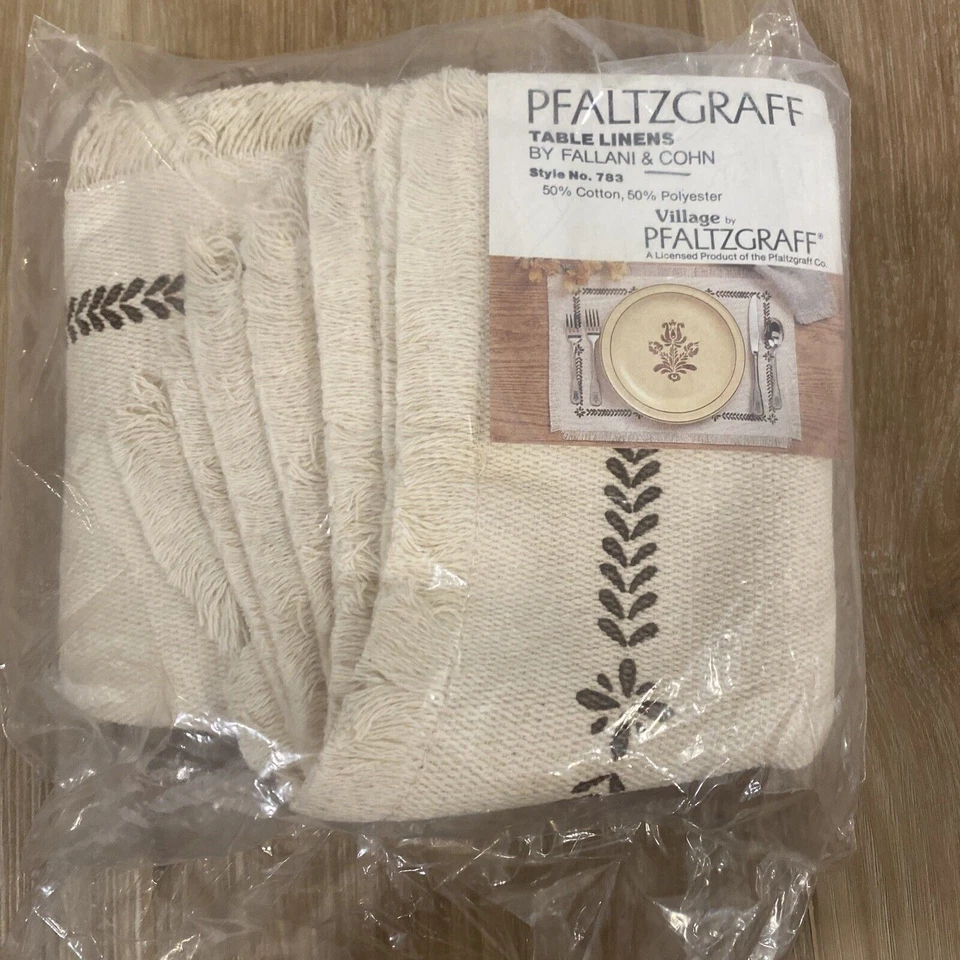Pfaltzgraff Village Tischwäsche 4er Set Factory Sealed Extrem Selten Vintage