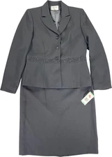 Collections for Le Suit Women’s Black Beaded Jacket and Skirt Set - 8