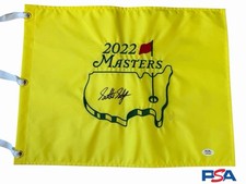 Scottie Scheffler Signed 2022 Masters Champion Golf Pin Flag Auto PSA AUTOGRAPH