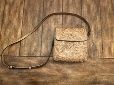 Patricia Nash Heritage Balluri Tooled Leather Crossbody bag in tan