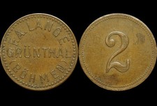 BERGBAU & H&Uuml;TTENWESEN: 2 Pfennig. KUPFERHAMMER F.A. LANGE GR&Uuml;NTHAL bei OLBERNHAU