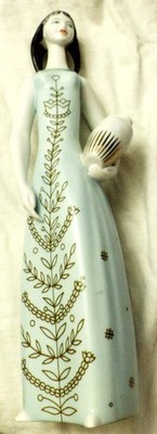 Hallohaza Hungarian Figurine Woman With Water Ewer 11'' Tall