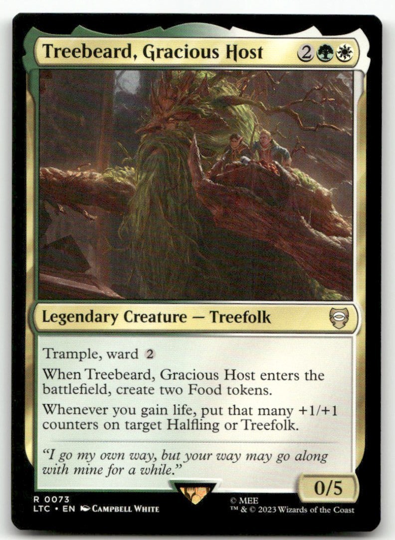 treebeard mtg card Treebeard, Gracious Host Commander The Lord of the Rings MTG NM