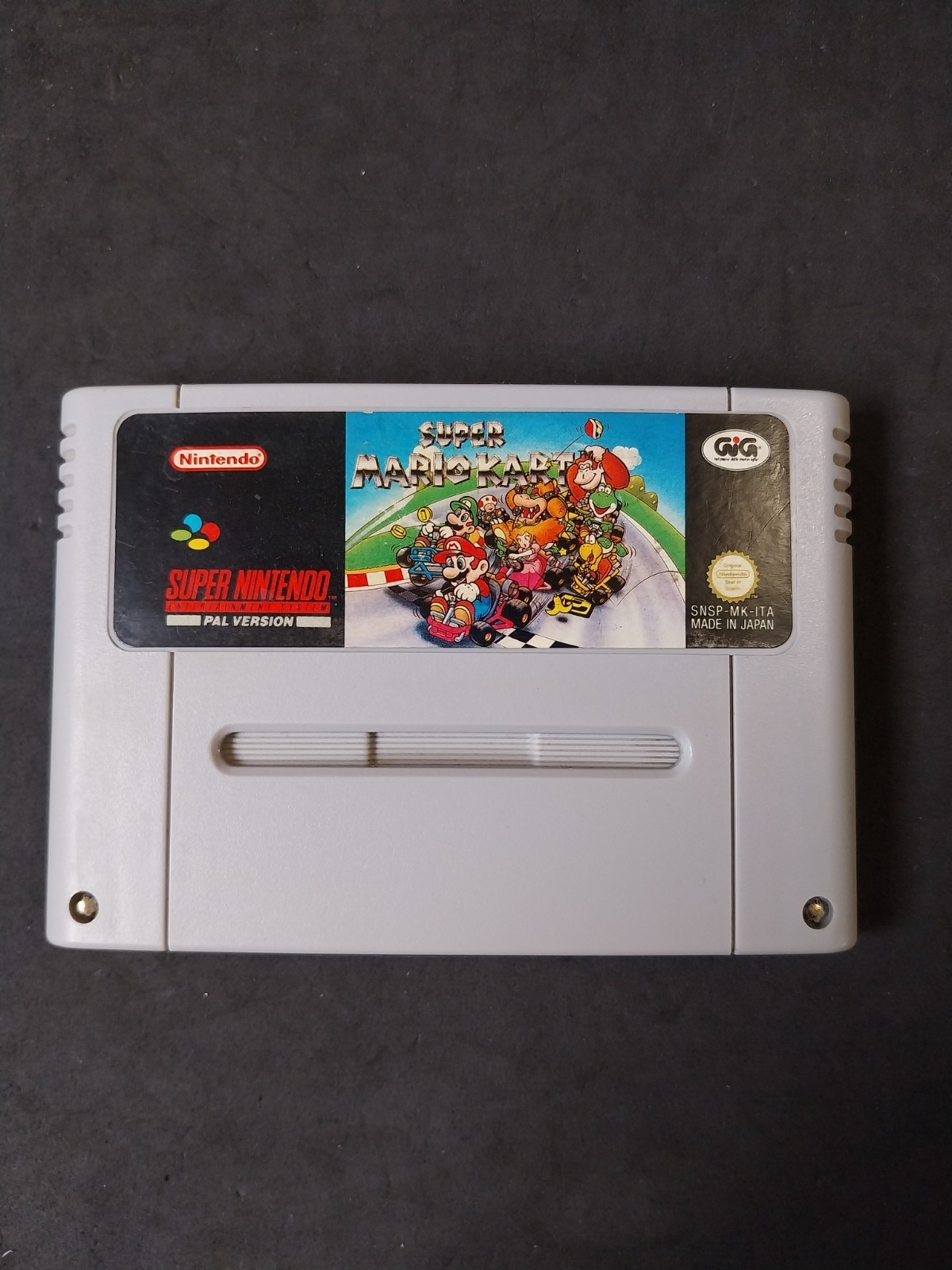SUPER MARIO KART SUPER NINTENDO SNES PAL ITA GIG USATO SOLO CASSETTA