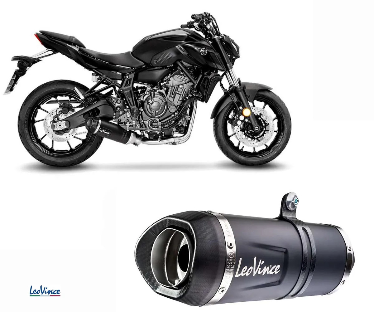 Full Exhaust System Leovince Approved Inox LV EVO BLACK YAMAHA MT-07 2021 2024