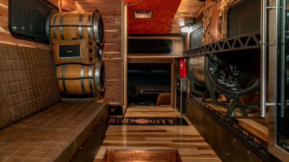 Interior of 1983 Chevrolet C-10 Pickup Camper - Brown Sugar