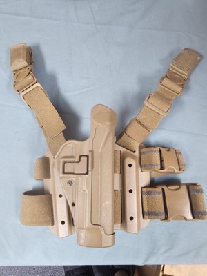 Fixed RH Blackhawk Serpa Holster Beretta 92/96 Drop Leg Coyote Tan C1370 USMC