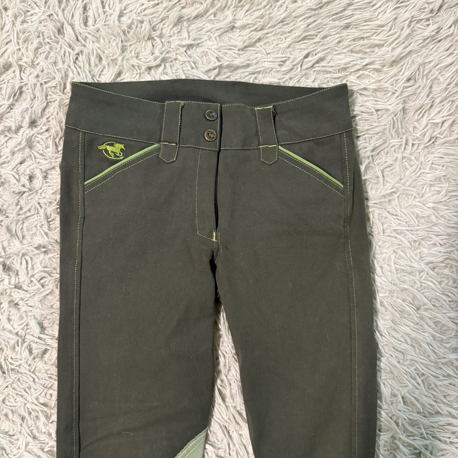 Women’s Size 24 Green Smartpak Piper Knee Patch Horseback Riding Breeches