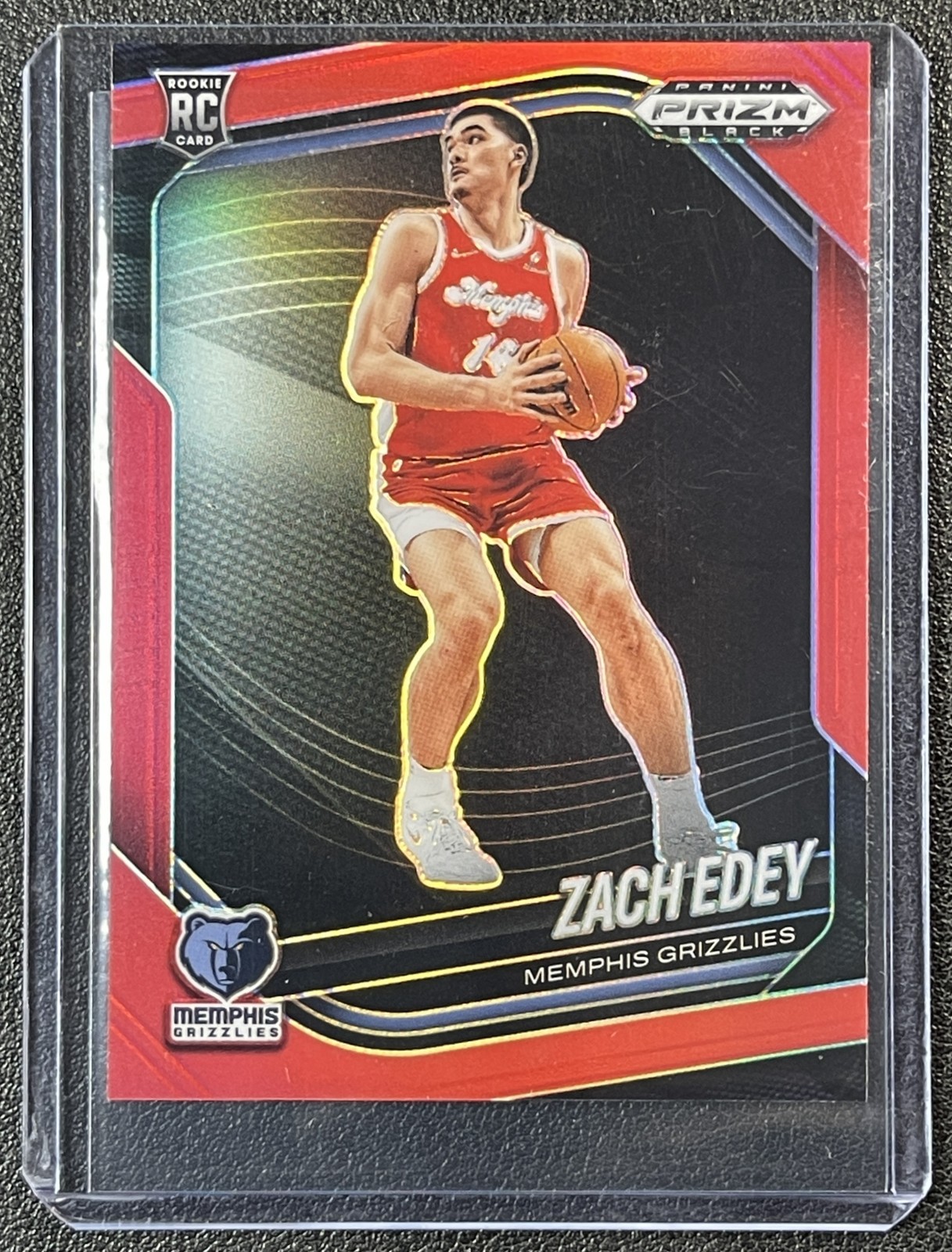 ZACH EDEY 2024-25 PANINI PRIZM BLACK #64 ROOKIE RED RC 205/299 GRIZZLIES