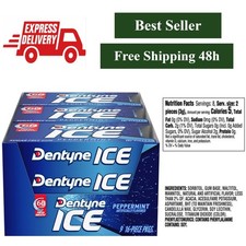 Dentyne Ice Peppermint Sugar Free Gum, 144 Pieces, Long Lasting Fresh Breath