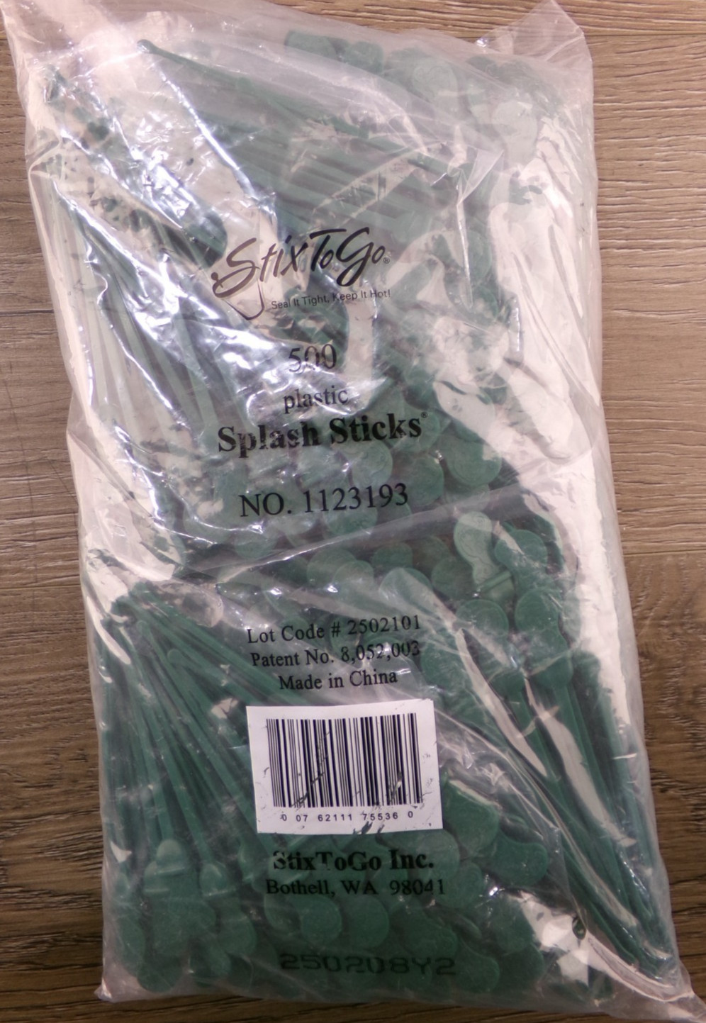 500ct Stix To Go Plastic Splash Sticks #1123193, Green, New S5
