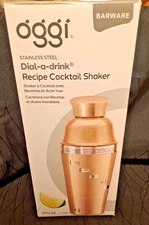 OGGI Stainless Steel  34 FL OZ 15 Recipe Dial-A-Drink Cocktail Shaker - NIB