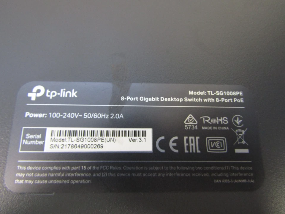 TP-LINK TL-SG1008PE 8-Port PoE Switch - Image 3 of 3