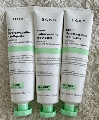 Boka Fluoride Free Toothpaste - Nano Hydroxyapatite Ela Mint Set of 3 Exp 6/28