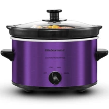 MST-275XP Electric Oval Slow Cooker, 2Qt Capacity, Purple