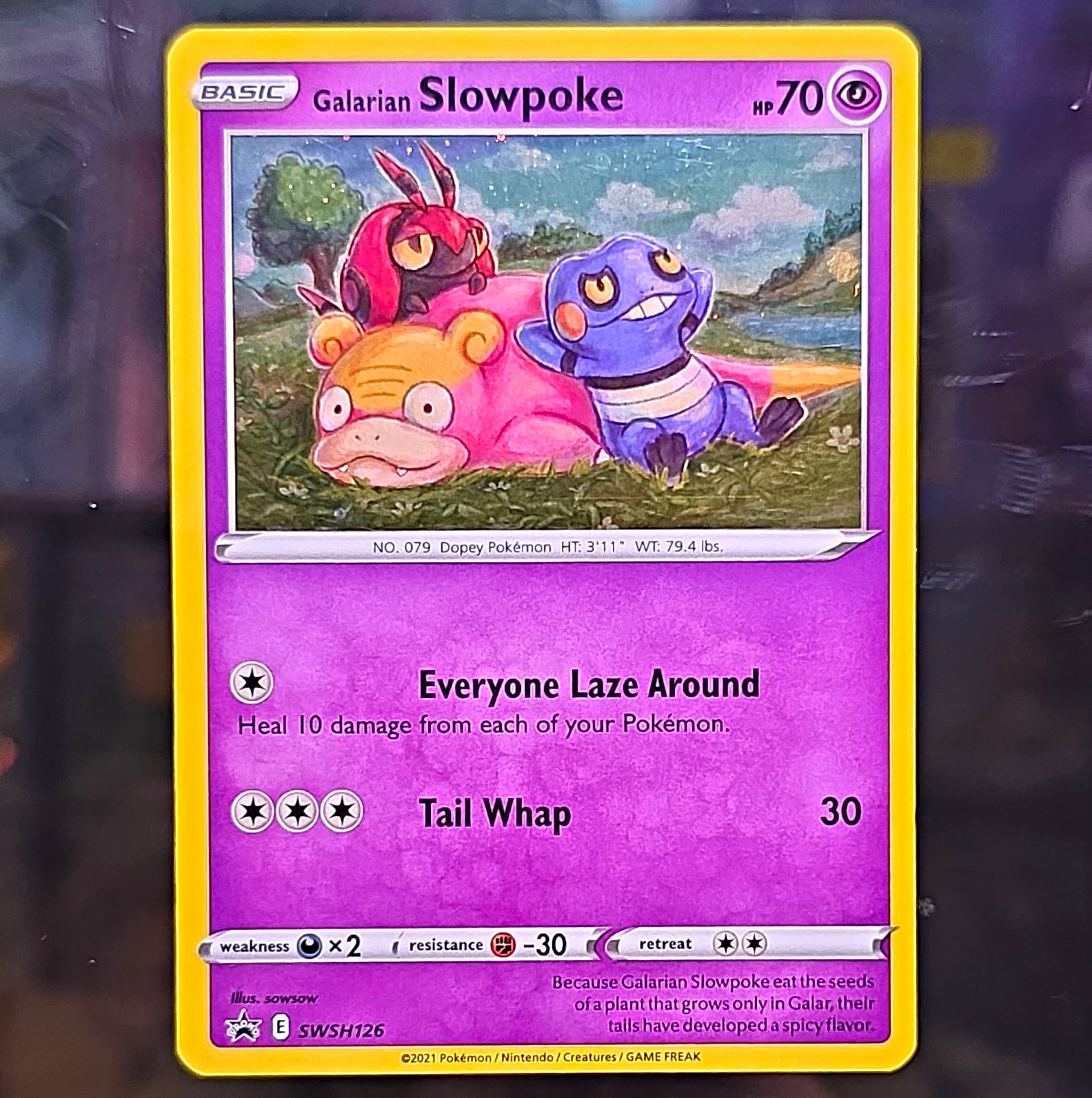 2021 Galarian Slowpoke SWSH126 Sword & Sheild Black Star Promo Cosmos Holo