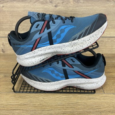 Saucony Schuhe Herren Gr. UK 7,5 Ride Running blau Marathon Chunky Trail Turnschuhe
