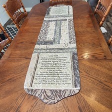 Vintage 23rd Psalm Woven Tapestry Table Runne...