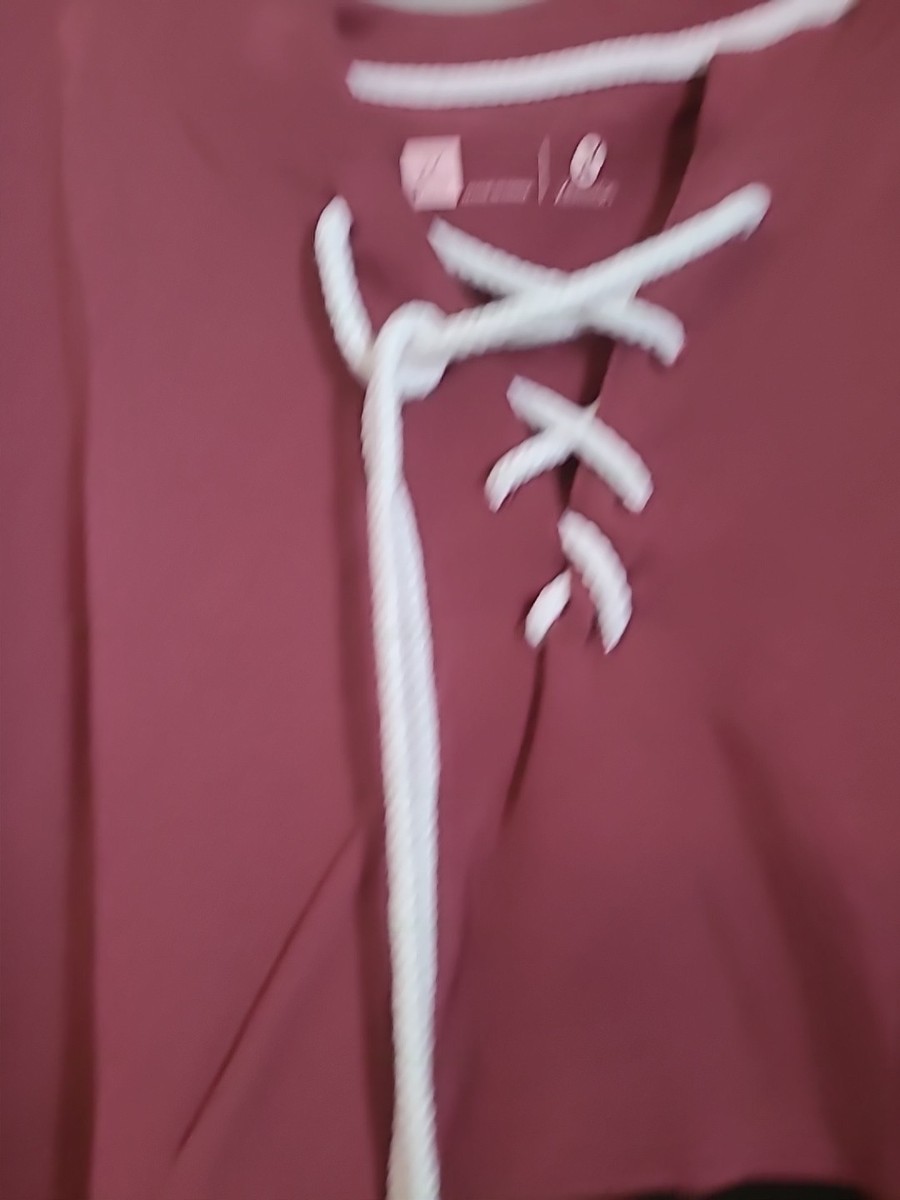WOMEN'S PULLOVER XERSION LIGHT BURGUNDY HOPE LOGO SZ 2X PLUS CRISS CROSS STRING View 5