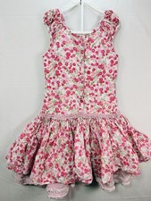 Naartjie Kids Tiered Pink Floral Ruffle Dress Sz XXL 8 Corset Back Girly