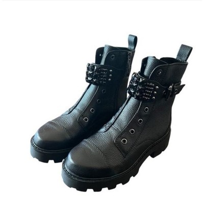 KARL LAGERFELD PARIS Women's Maeva Embellished Buckled Zip Booties