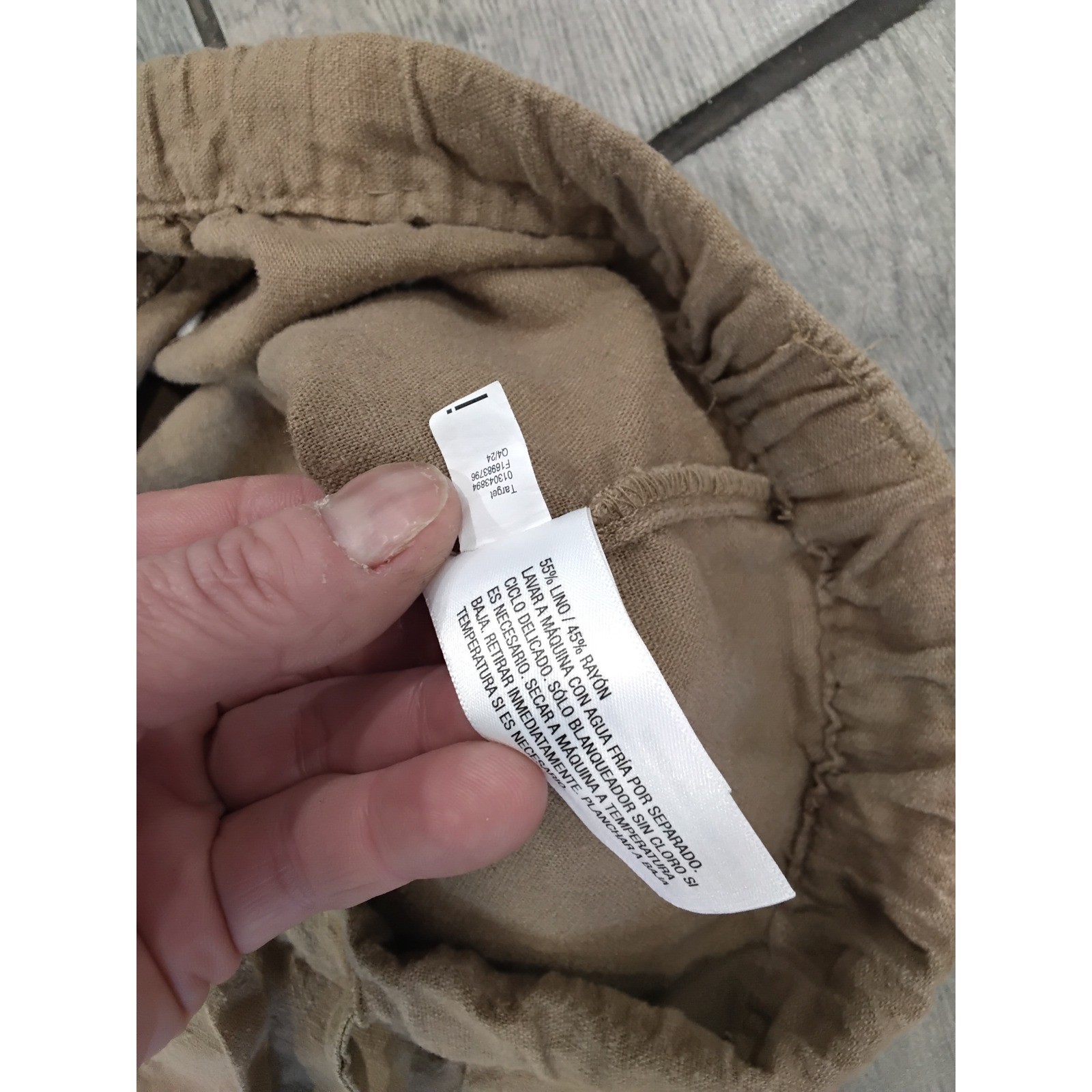 Universal Thread Linen Blend Drawstring Pants Tan… - image 3