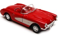 Welly 1957 Chevrolet Corvette Cabrio Rot MaßStab 1:34 1:39 4,5 Zoll Diecast...
