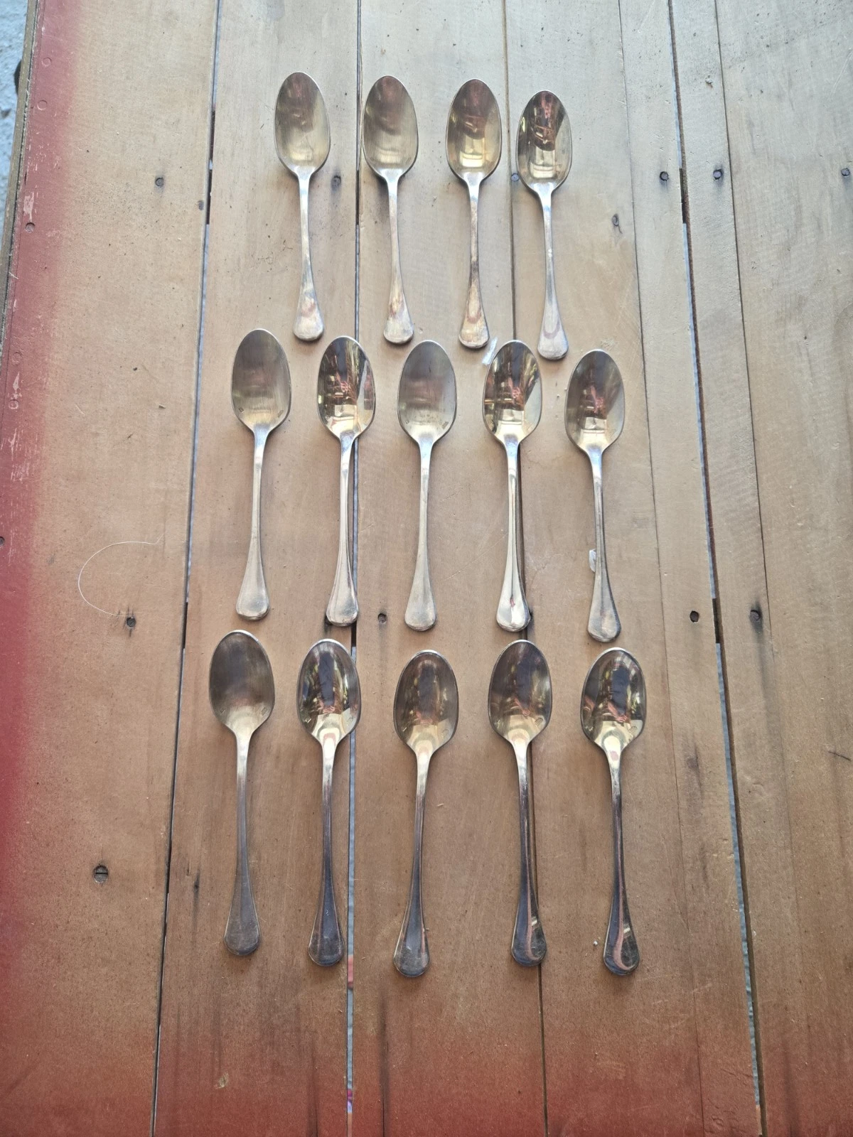 Antique Lot Of 14 Sant Andrea Serving Spoons Flatware, Nice Quality