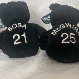 Bamm Beanos Lot Of 2 Mark McGwire #25 & Sammy Sosa #21 Beanies Tags