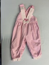 Vintage 80s/90s Pink And White OshKosh B'gosh Bubble Romper Overalls 18 Months