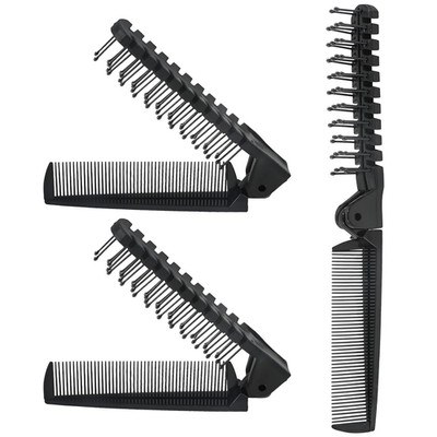 3PCS Travel Foldable Brush, Anti-Static Hair Comb and Double Headed Hairdress...