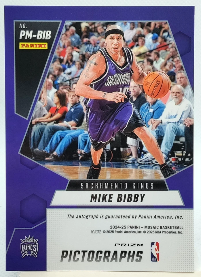 Mike Bibby AUTO 2024-25 мозаика пиктографы выбор красный автограф PM-BIB голографический - Изображение 2 из 2